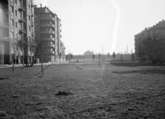 Hungary, Budapest XI., Bukarest utca, szemben a Hamzsabégi út melletti vasúti töltés látható., 1955, Ladinek Viktor, Budapest, sapling, street view, tenement house, Fortepan #269769