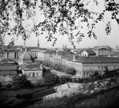 Hungary, Miskolc, Erzsébet (Szabadság) tér, balra a kupolás épület az Erzsébet (Szabadság) fürdő., 1958, Vozárik Edit, picture, roof, Fortepan #270168