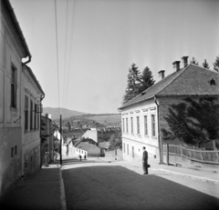 Románia,Erdély, Zilah, Strada Andrei Șaguna, a Strada Kossuth Lajos felől a Strada Corneliu Coposu felé., 1963, Vozárik Edit, utcakép, Fortepan #270202