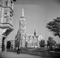 Magyarország, budai Vár, Budapest I., Tárnok utca a Balta köznél, szemben a Mátyás-templom., 1960, Vozárik Edit, Budapest, neogótika, Fortepan #270209