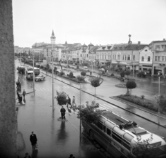 Románia,Erdély, Marosvásárhely, Rózsák tere (Piata Trandafirilor), balra a háztetők felett a Városháza tornya látható., 1963, Vozárik Edit, Fortepan #270272