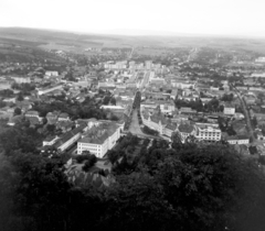 Romania,Transylvania, Deva, a város látképe a Várból, középen a Bulevardul 1 Decembrie 1918., 1963, Vozárik Edit, Fortepan #270308