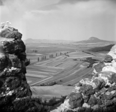 Magyarország,Balaton, Szigliget, várrom, kilátás a Csobánc és a Gulács felé., 1968, Vozárik Edit, vár, Fortepan #270333