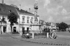 Magyarország, Kőszeg, Fő (Köztársaság) tér, Szentháromság-szobor., 1966, Vozárik Edit, Fortepan #270401