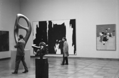 1965, Ungváry Rudolf, exhibition, modern art, sculpture, painting, Fortepan #270535