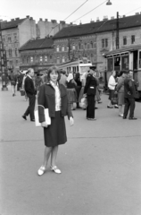 1965, Ungváry Rudolf, handbag, tram, railroader, Fortepan #270577