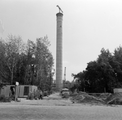 Magyarország, Budapest X., a Száva utcai adótorony építése., 1987, UVATERV, víztorony, Budapest, Fortepan #270714