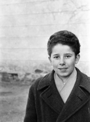 1959, Lipovits Károly, hairdo, teenager, coat, scarf, Fortepan #271084