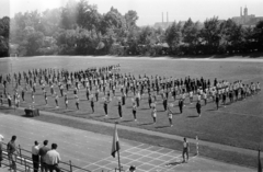 Magyarország, Margitsziget, Budapest, Úttörő sporttelep / Úttörő stadion (később Margitszigeti Atlétikai Centrum), úttörők országos négytusa versenye., 1961, Lipovits Károly, Fortepan #271156