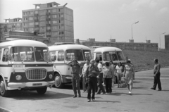 Szlovákia, Pöstyén, parkoló a Krajinský híd lehajtójánál., 1970, Lipovits Károly, autóbusz, Skoda 706 RTO, Fortepan #271783