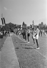 Magyarország, Margitsziget, Budapest, Úttörő sporttelep / Úttörő stadion (később Margitszigeti Atlétikai Centrum), úttörők nemzetközi négytusa versenye., 1961, Lipovits Károly, Fortepan #271824