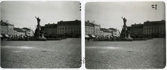 Romania,Transylvania, Arad, Szabadság tér, Aradi vértanúk-emlékműve (Huszár Adolf és Zala György alkotása)., 1903, Schoch Frigyes, sculpture, monument, stereophoto, Adolf Huszár design, awning, György Zala-design, Fortepan #27256