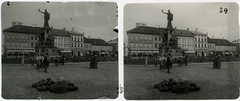 Romania,Transylvania, Arad, Szabadság tér, Aradi vértanúk-emlékműve (Huszár Adolf és Zala György alkotása)., 1903, Schoch Frigyes, sculpture, monument, basket, stereophoto, Adolf Huszár design, awning, György Zala-design, Fortepan #27258