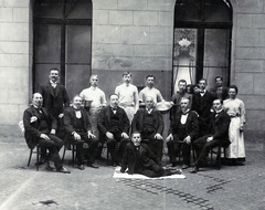 1905, Keresztesi Péter, Best of, peeking, tableau, waiter, confectioner, coffee pot, Fortepan #272594