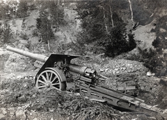 1914, Keresztesi Péter, ordnance, cannon, hillside, Fortepan #272598