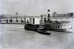 Hungary, Budapest I., budai alsó rakpart, az I. számú csavargőzös az Ybl Miklós téri hajóállomáson., 1923, Fortepan/Album085, steamboat, Budapest, Fortepan #272828