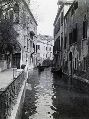 Olaszország, Velence, Fondamenta Van Axel., 1908, Flanek-Falvay-Kováts, csatorna, gondola, Fortepan #272963