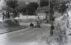 Magyarország, Budapest II., Látó-hegy / Gugger-hegy, a felvétel a Királyi Magyar Automobil Club hegyiversenyén készült, 1929. június 29-én. Vigyázó Miklós (oldalkocsis BMW motor)., 1929, Flanek-Falvay-Kováts, oldalkocsis motorkerékpár, Budapest, Fortepan #272983