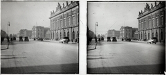 Germany, Berlin, Unter den Linden. Jobb oldalon a Zeughaus épülete, a távolabb közepén a Humboldt-egyetem, 1908, Ladinek Viktor, automobile, stereophoto, Fortepan #273191