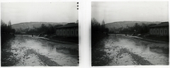 Switzerland, Zurich, Limmat folyó, a hídon túl a Schweizerisches Landesmuseum látszik., 1910, Schoch Frigyes, bridge, stereophoto, Fortepan #27320