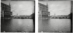 Germany, Hamburg, az Elba mellékfolyója a Kleine Alster, szemben a Reesendammbrücke., 1908, Ladinek Viktor, stereophoto, Fortepan #273201