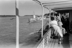 1948, Kern család, lady, gentleman, railing, back, boat trip, Fortepan #273226