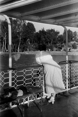 1948, Kern család, lady, railing, back, boat trip, Fortepan #273230