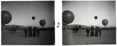 Switzerland, Zurich, Dübendorf repülőtere, Gordon Bennett léggömbverseny., 1910, Schoch Frigyes, baloon, stereophoto, hot air balloon, Fortepan #27326