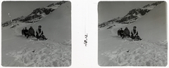 Switzerland, St. Moritz, a város feletti hegyoldal., 1910, Schoch Frigyes, winter, sledge, stereophoto, Fortepan #27331