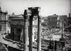 Italy, Rome, Forum Romanum, Saturnus-templom. Balra Septimius Severus diadalíve., 1909, Vargha Zsuzsa, Roman Empire, Fortepan #273548