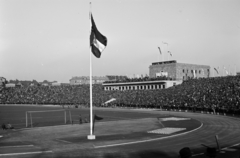 Magyarország, Népstadion, Budapest XIV., Budapesti Kinizsi - Szegedi Haladás 3:2 (0:2) NB I-es bajnoki labdarúgó-mérközés 1954. október 17-én., 1954, Vajda Márton, labdarúgás, Budapest, Fortepan #273610