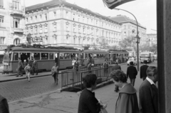 Magyarország, Budapest V.,Budapest XIII., Szent István körút, a villamos mögött balra a Hollán Ernő (Fürst Sándor) utca torkolata., 1964, Szilvási hagyaték, Budapest, villamos, Fortepan #273831