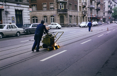 1977, Kristek Pál, síncsiszoló, Mercedes W115, szikraeső, Fortepan #274879