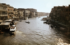 Olaszország, Velence, Canal Grande, jobbra a Riva del Vin a Rialto hídról nézve., 1972, Kristek Pál, Fortepan #274904