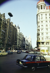 Spanyolország, Madrid, Gran Vía a Plaza del Callao-nál., 1974, Kristek Pál, Fortepan #274913