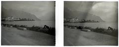 Switzerland, Montreux, 1910, Schoch Frigyes, lake, resort, mountain, stereophoto, Fortepan #27519