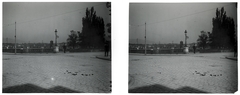 Switzerland, Geneva, jobbra a Bergues híd és a Rousseau sziget, a háttérben a Mont Blanc híd., 1910, Schoch Frigyes, cityscape, cobblestones, stereophoto, Fortepan #27522