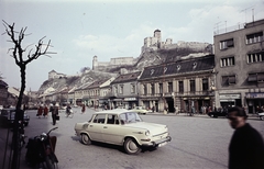 Szlovákia, Trencsén, Mierové námestie, fenn a vár., 1972, Páldi Vince, kastély, Fortepan #275228