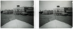 Italy, Venice, Dózse-palota, balról a Biblioteca Marciana., 1909, Schoch Frigyes, construction, palace, rowing boat, library, stereophoto, bell tower, Fortepan #27556