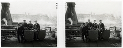 1907, Schoch Frigyes, tableau, men, mining, railway cart, work, stereophoto, Fortepan #27581