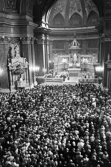 1959, Hámori Gyula, church interior, plan view, mass, Fortepan #276115