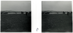 1910, Schoch Frigyes, bridge, river, landscape, wrecked bridge, shore, stereophoto, Fortepan #27619