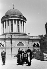 Hungary, Esztergom, a felvétel a vár falán készült, háttérben a Bazilika., 1960, Hámori Gyula, priest, Fortepan #276311