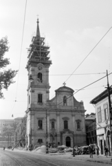 Magyarország, Tabán, Budapest I., Attila út, a felújítás alatt álló Alexandriai Szent Katalin-templom., 1961, Hámori Gyula, Budapest, Fortepan #276334