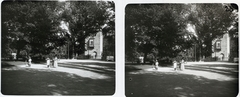 Hungary, Budapest XIV., híd a Vajdahunyad vára előtt., 1900, Schoch Frigyes, castle, Ignác Alpár-design, stereophoto, eclectic architecture, Budapest, Fortepan #27645