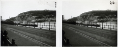 Hungary, Budapest V., Pesti Duna-part a Dunakorzónál. Épül az Erzsébet híd., 1900, Schoch Frigyes, ship, construction, bridge building, steamboat, stereophoto, Melk/Sophie ship, Iris ship, eclectic architecture, Budapest, suspension bridge, Duna-bridge, Antal Kherndl-design, Aurél Czekelius-design, Fortepan #27648