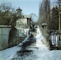 1938, Koncz Nándor, flight of stairs, colorful, snow, Fortepan #276712