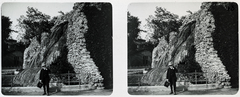 Hungary, Margit Islands, Budapest, vízesés., 1903, Schoch Frigyes, stereophoto, Fortepan #27673