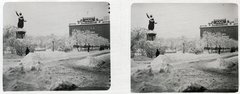 Hungary, Budapest V., Petőfi tér., 1907, Schoch Frigyes, winter, snow, lamp post, stereophoto, Budapest, Fortepan #27674