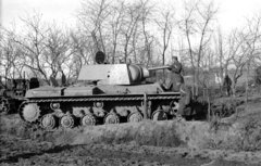 1942, Korner Veronika, Kliment Voroshilov KV-1, járműroncs, harckocsi, Fortepan #276833